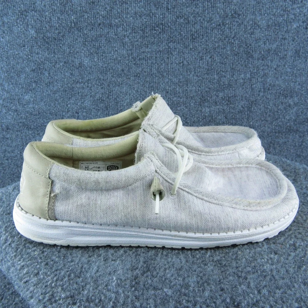 Hey Dude Wally Ascend Woven Ivory Coast‎ Men Slip-On Size 8 Medium Gray Fabric
